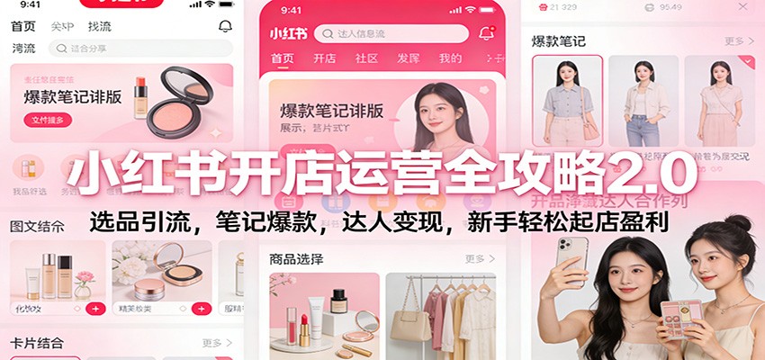 小红书开店运营全攻略2.0:选品引流,笔记爆款,达人变现,新手轻松起店盈利-站长V课