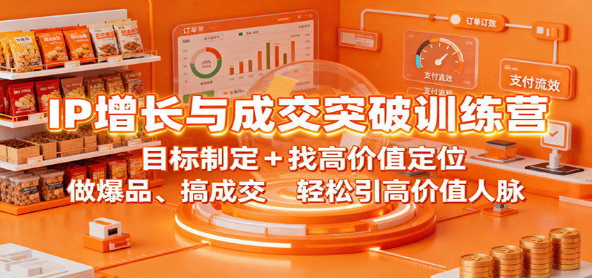 IP增长与成交突破训练营:目标制定+找高价值定位,做爆品、搞成交,轻松引高价值人脉-站长V课