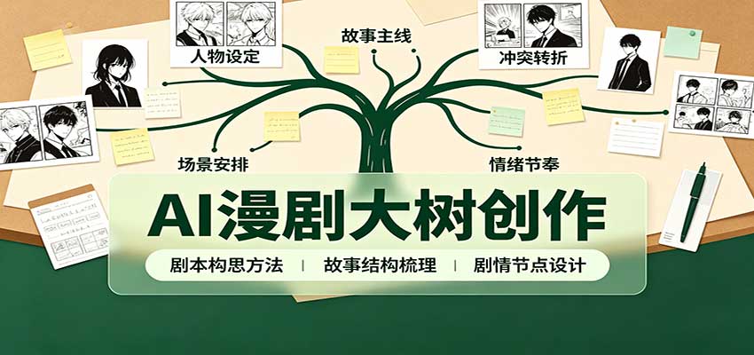AI漫剧大树创作：剧本构思课程讲解，软件插件配置，配套工具资料完整梳理-站长V课