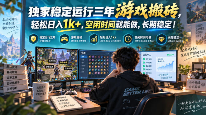 三款AI自动化游戏副业,日入千元,可批量矩阵操作适合新手小白!-站长V课
