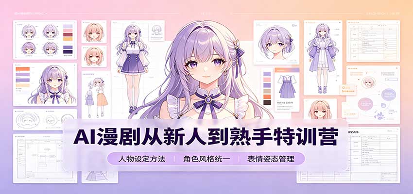AI漫剧从新人到熟手特训营：剧本分镜创作，提示词模板，人物设定与工具资源-站长V课