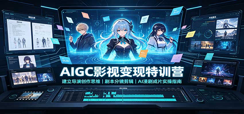 AIGC影视变现特训营:建立导演创作思维,剧本分镜剪辑,AI漫剧成片实操指南-站长V课