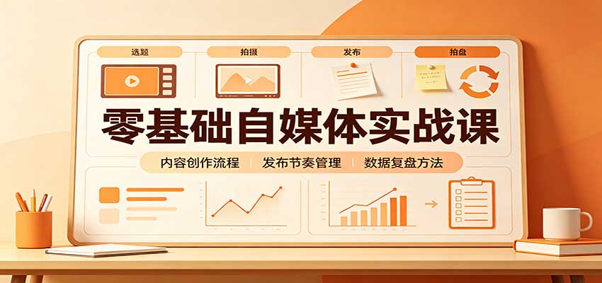 零基础自媒体实战课：赛道人设冷启动，内容创作复盘，公私域商业闭环-站长V课