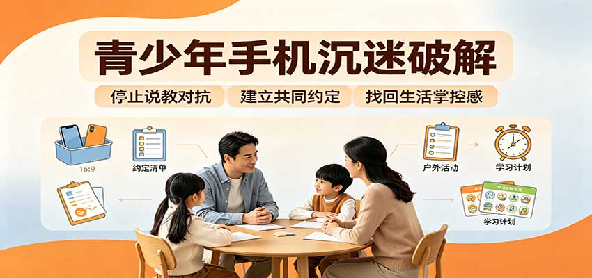 青少年手机沉迷破解：跳出管控说教思维，六步法引导孩子夺回注意力掌控权-站长V课