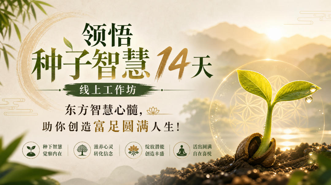 鹿大米领悟种子智慧14天线上工作坊,东方智慧心髓,助你创造富足圆满人生!-站长V课