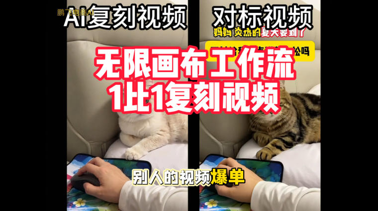 宠物带货视频复刻，无限画布工作流1比1，不用拍摄、不用布景、不用真人出镜，几分钟就能做出一条专业带货视频-站长V课