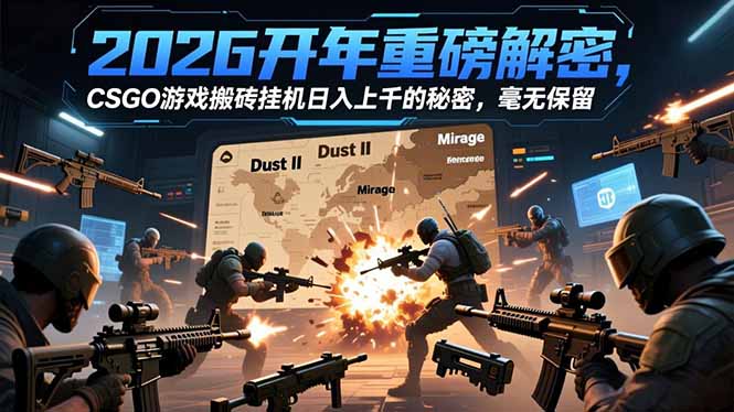 2026开年重磅解密,CSGO游戏搬砖挂机日入上千的秘密,毫无保留-站长V课