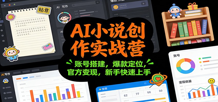 AI小说创作实战营:账号搭建,爆款定位,官方变现,新手快速上手-站长V课