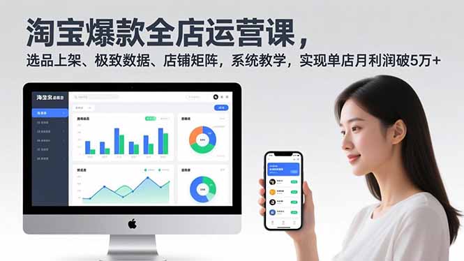 淘宝爆款全店运营课2.0,选品上架、极致数据、店铺矩阵,系统教学,实现单店月利润破5万+-站长V课