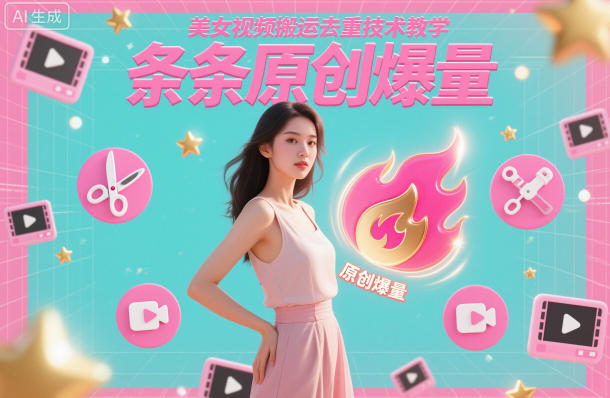 美女视频搬运去重技术教学，条条原创爆量