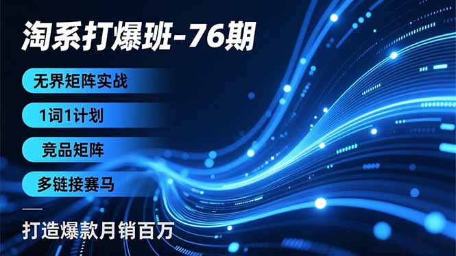 淘系打爆班-76期,无界矩阵实战,1词1计划、竞品矩阵、多链接赛马,打造爆款月销百万-站长V课