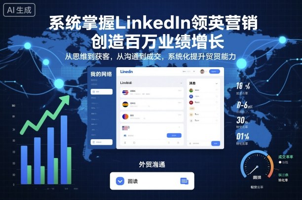系统掌握LinkedIn领英营销，创造百万业绩增长，从思维到获客，从沟通到成交，系统化提升外贸能力-站长V课