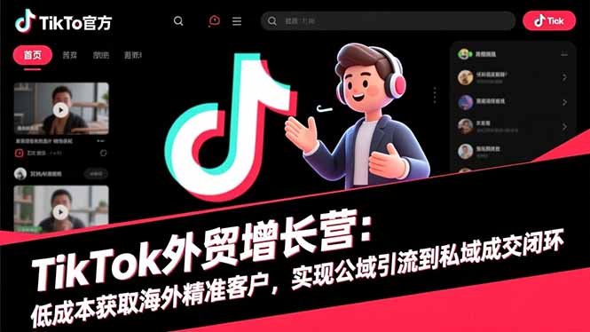 TikTok外贸增长营:低成本获取海外精准客户,实现公域引流到私域成交闭环-站长V课