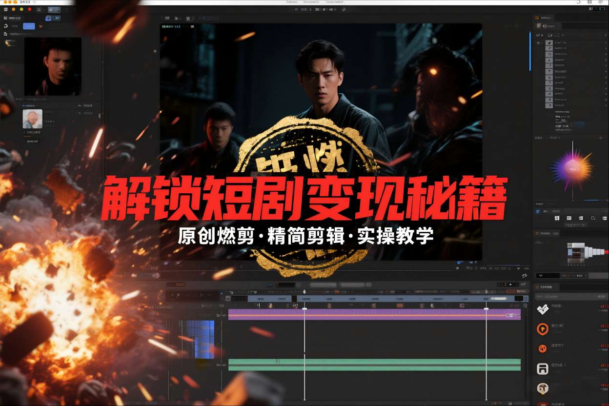 短剧拉新之原创燃剪精简剪辑实操课，解锁短剧变现秘籍