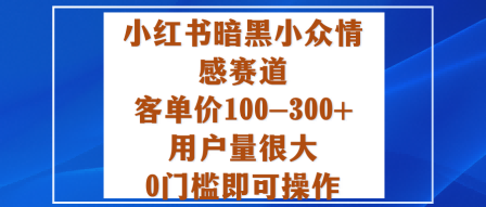 小红书暗黑小众情感赛道,客单价100-300+用户量很大,0门槛即可操作-站长V课