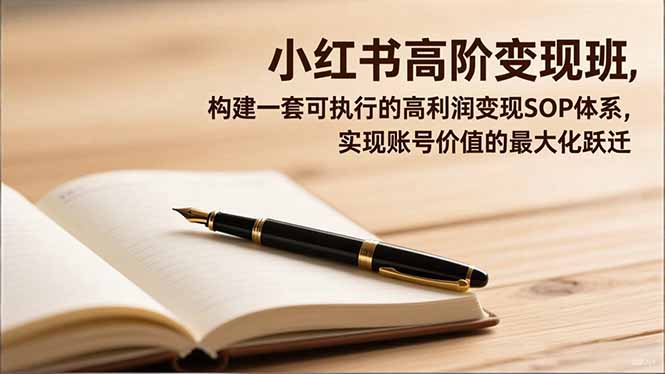 小红书高阶变现班,构建一套可执行的高利润变现SOP体系,实现账号价值的最大化跃迁-站长V课