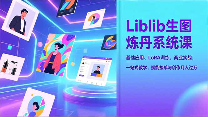 Liblib生图炼丹系统课,基础应用、LoRA训练、商业实战,一站式教学,赋能接单与创作月入过万-站长V课