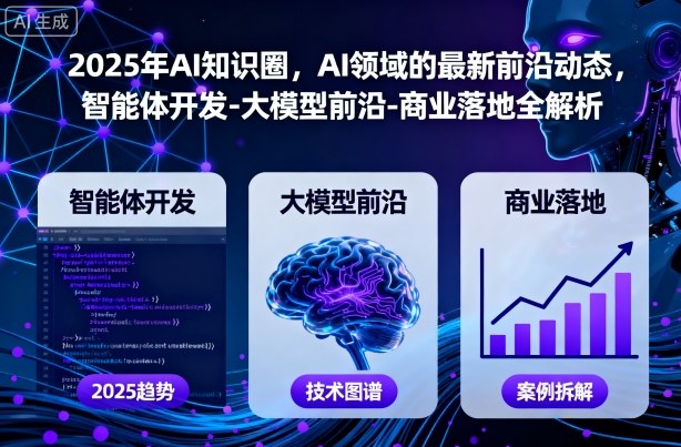 2025年AI知识圈，AI领域的最新前沿动态，智能体开发-大模型前沿-商业落地全解析-站长V课
