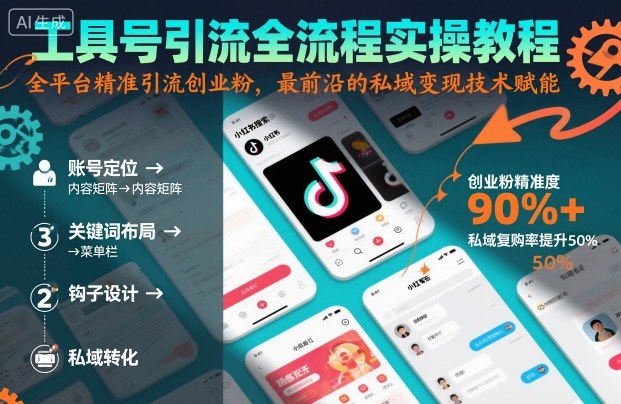 工具号引流全流程保姆级实操教程,全平台精准引流创业粉,最前沿的私域变现技术赋能-站长V课