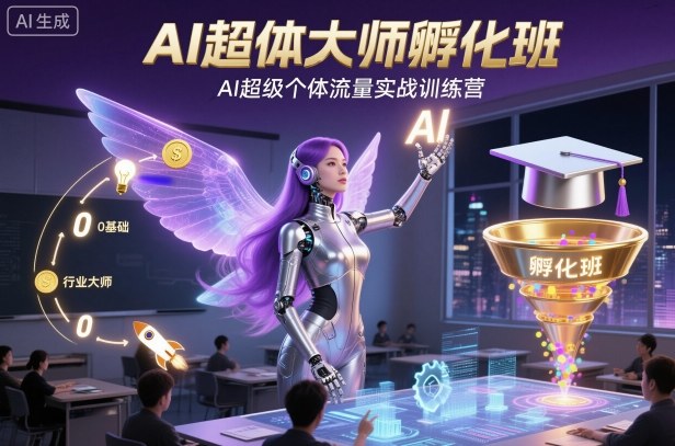 AI超体大师孵化班,AI超级个体流量实战训练营-站长V课