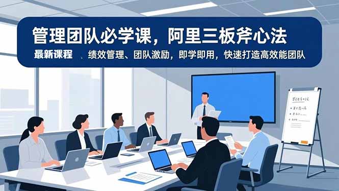 管理团队必学课,阿里三板斧心法、绩效管理、团队激励,即学即用,快速打造高效能团队-站长V课