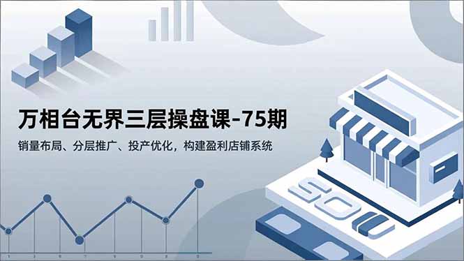 万相台无界三层操盘课-75期，销量布局、分层推广、投产优化，构建盈利店铺系统-站长V课